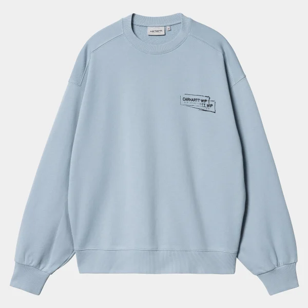 Store Carhartt WIP Stamp Sweat Misty Sky / Black