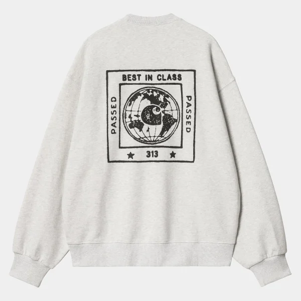 Outlet Carhartt WIP Stamp Sweat Ash Heather / Black