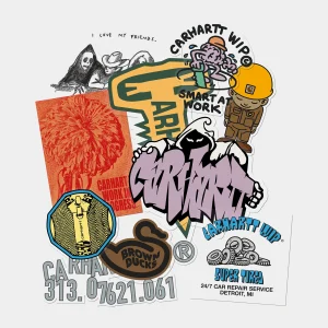 New Carhartt WIP Sticker Bag (10 Pack) Multicolor (FW24)