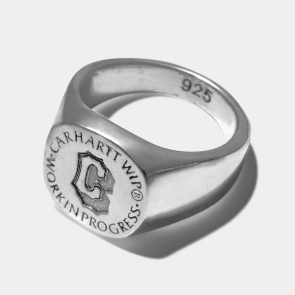 Best Sale Carhartt WIP Varsity Signet Ring Silver