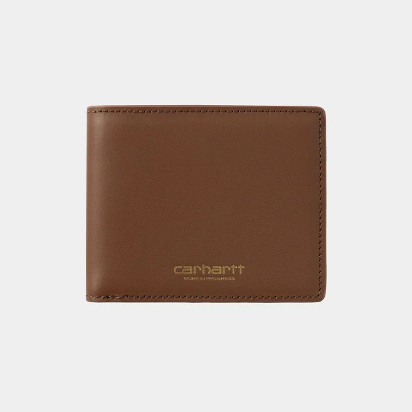 Outlet Carhartt WIP Vegas Billfold Wallet Cognac / Gold