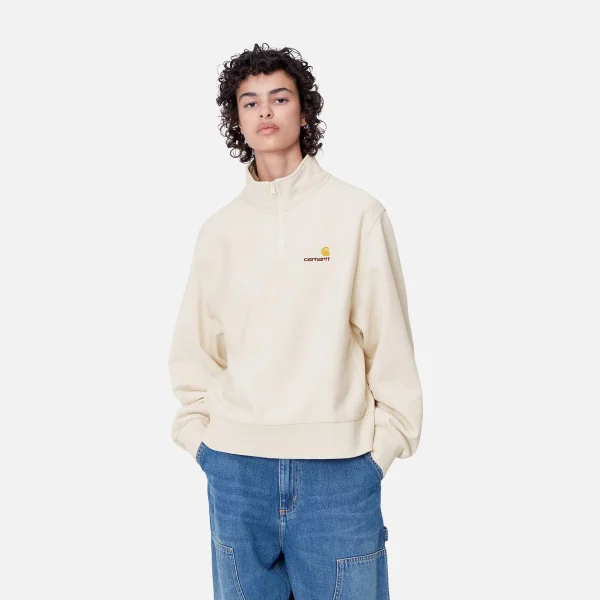 Store Carhartt WIP W' American Script High Neck Sweatshirt Moonbeam