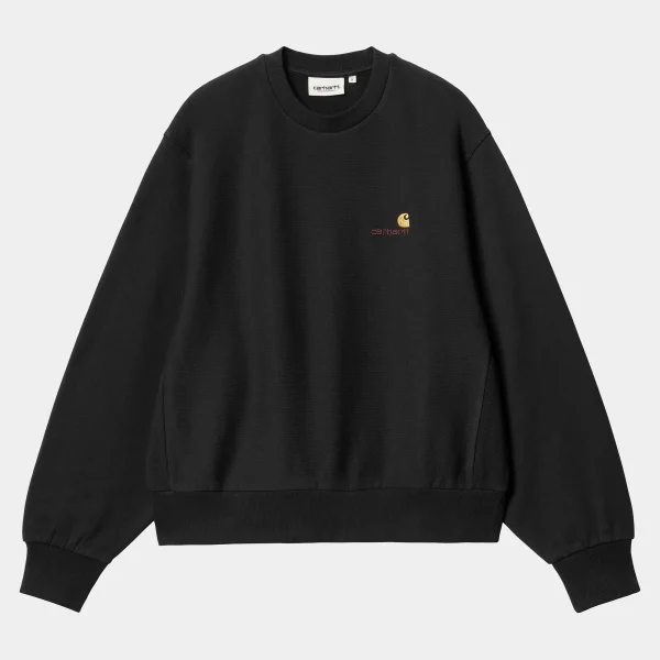 New Carhartt WIP W' American Script Sweat Black