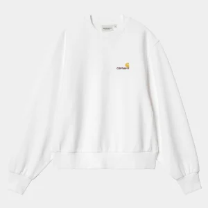 Outlet Carhartt WIP W' American Script Sweatshirt White