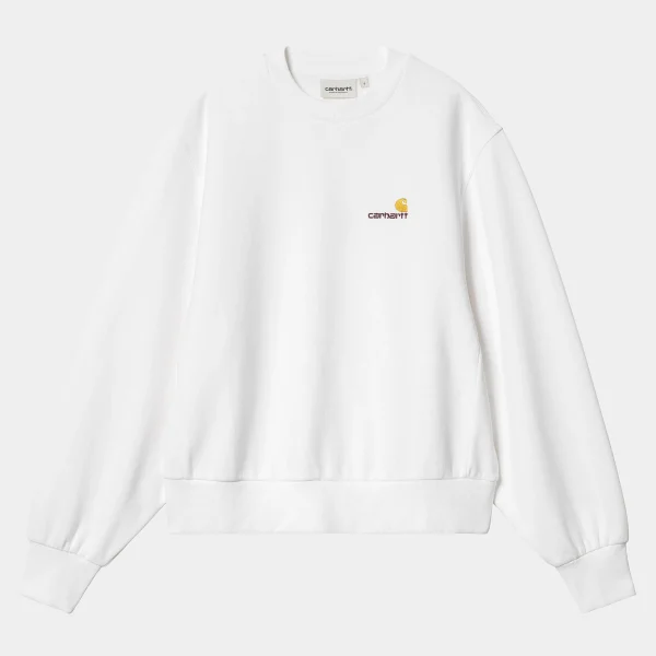 Outlet Carhartt WIP W' American Script Sweatshirt White