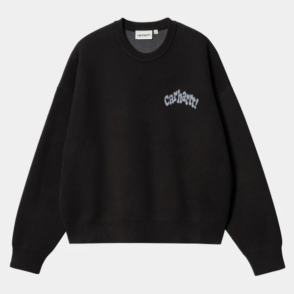 Outlet Carhartt WIP W' Amour Sweater Black / Misty Sky