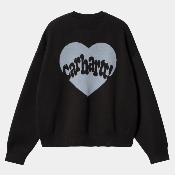 Outlet Carhartt WIP W' Amour Sweater Black / Misty Sky