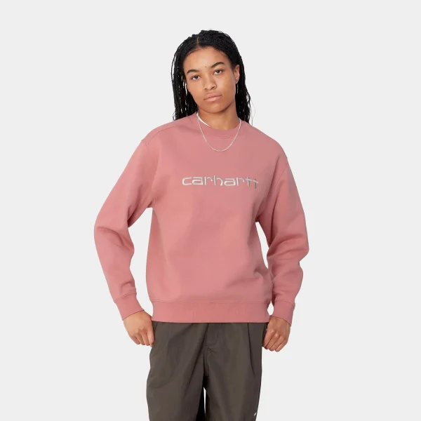 Discount Carhartt WIP W' Carhartt Sweatshirt Dusty Rose / Moonbeam