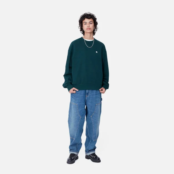 Fashion Carhartt WIP W' Casey Sweatshirt Duck Blue / Silver