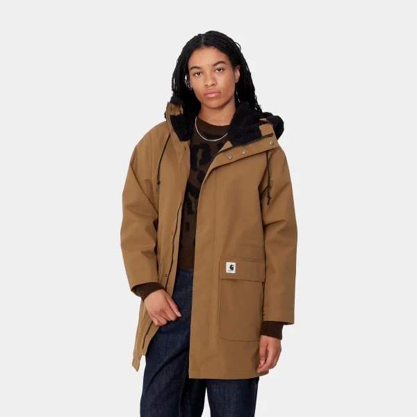 Cheap Carhartt WIP W' Clarton Parka Hamilton Brown / Black