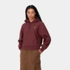 Discount Carhartt WIP W' Hooded American Script Sweatshirt Malbec