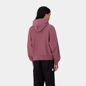 Discount Carhartt WIP W' Hooded American Script Sweatshirt Dusty Fuchsia