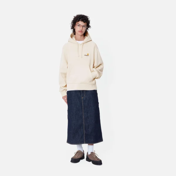 Discount Carhartt WIP W' Hooded American Script Sweatshirt Moonbeam