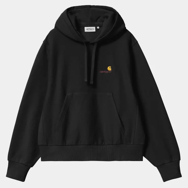 Hot Carhartt WIP W' Hooded American Script Sweatshirt Black