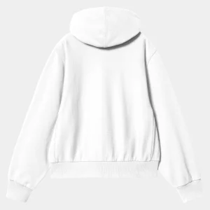 Shop Carhartt WIP W' Hooded American Script Sweatshirt White