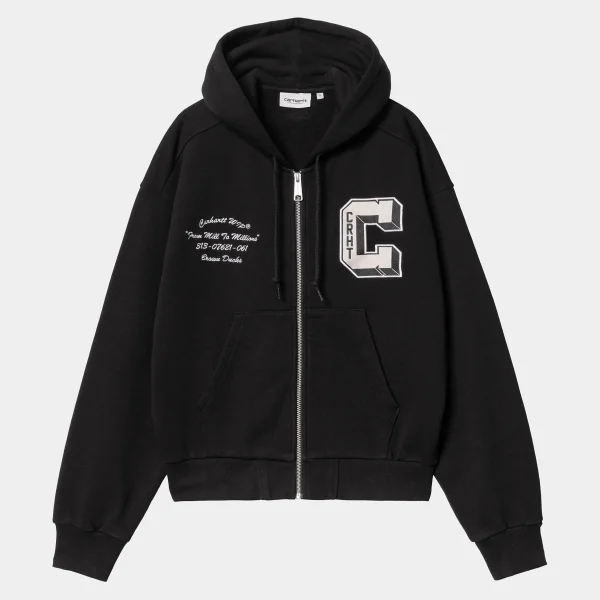 Best Carhartt WIP W' Hooded Brown Ducks Sweat Jacket Black