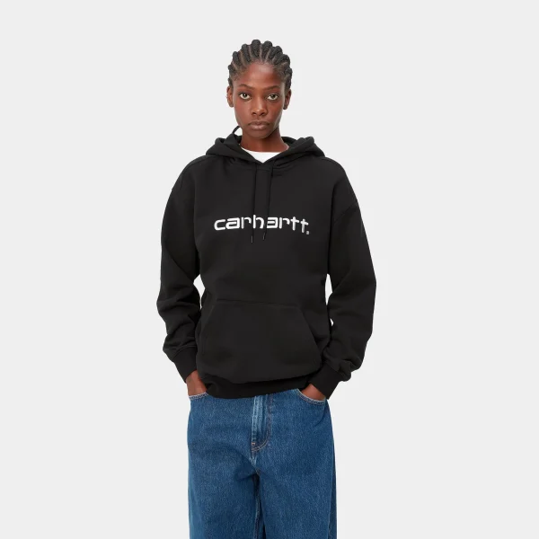 Outlet Carhartt WIP W' Hooded Carhartt Sweatshirt Black / White