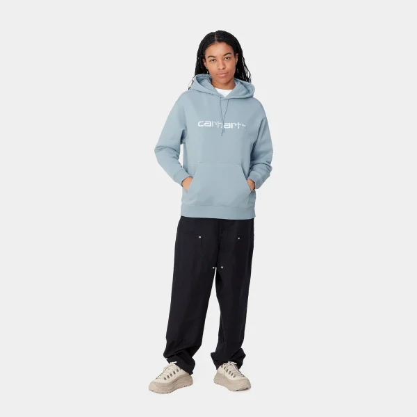 Flash Sale Carhartt WIP W' Hooded Carhartt Sweatshirt Misty Sky / White