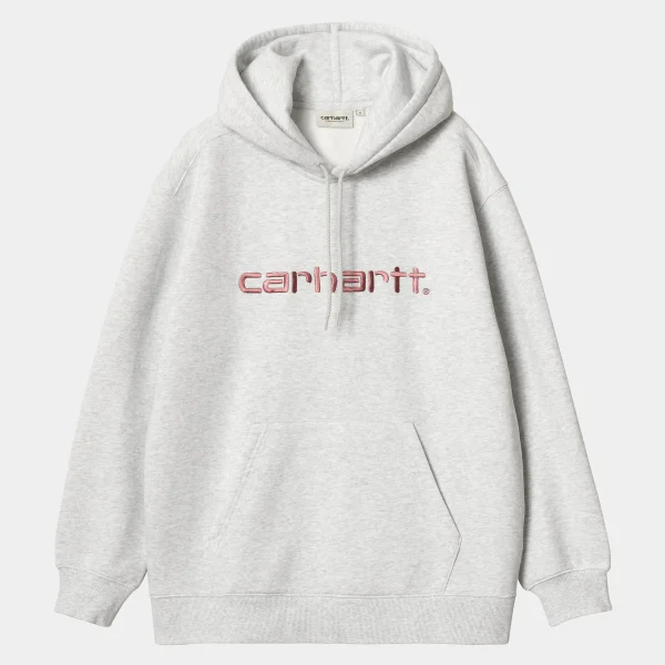 Clearance Carhartt WIP W' Hooded Carhartt Sweatshirt Ash Heather / Dusty Rose