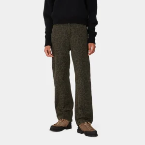 Fashion Carhartt WIP W' Leo Pierce Pant Straight Camo Leo, Tamarind / Office Green