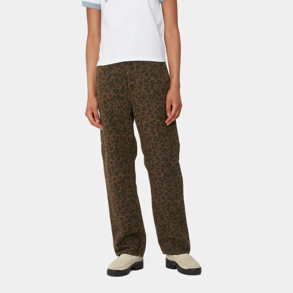 Best Sale Carhartt WIP W' Leo Pierce Pant Straight Camo Leo, Tamarind / Tamarind