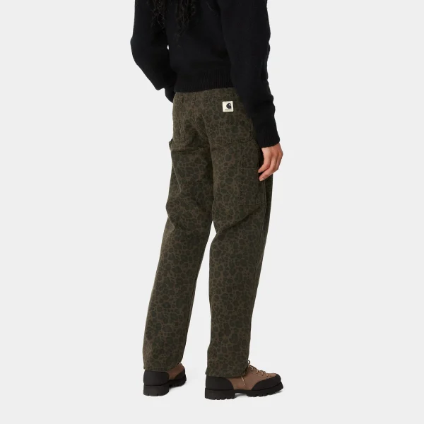 Fashion Carhartt WIP W' Leo Pierce Pant Straight Camo Leo, Tamarind / Office Green