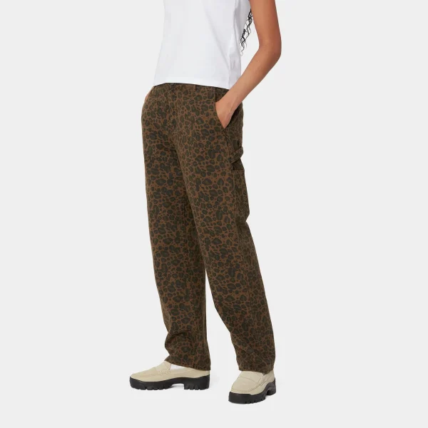 Best Sale Carhartt WIP W' Leo Pierce Pant Straight Camo Leo, Tamarind / Tamarind