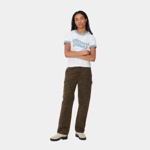 Best Sale Carhartt WIP W' Leo Pierce Pant Straight Camo Leo, Tamarind / Tamarind