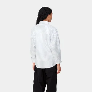 Sale Carhartt WIP W' L/S Dowlen Shirt Dowlen Stripe, White / White