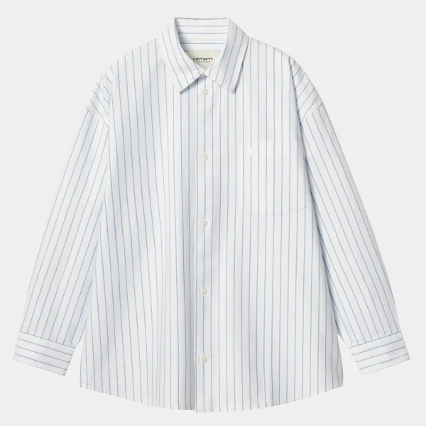 Sale Carhartt WIP W' L/S Dowlen Shirt Dowlen Stripe, White / White