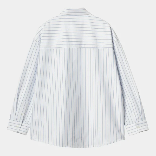 Sale Carhartt WIP W' L/S Dowlen Shirt Dowlen Stripe, White / White