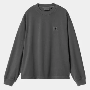 Clearance Carhartt WIP W' L/S Nelson T-Shirt Graphite