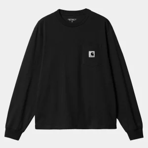 Cheap Carhartt WIP W' L/S Pocket T-Shirt Black