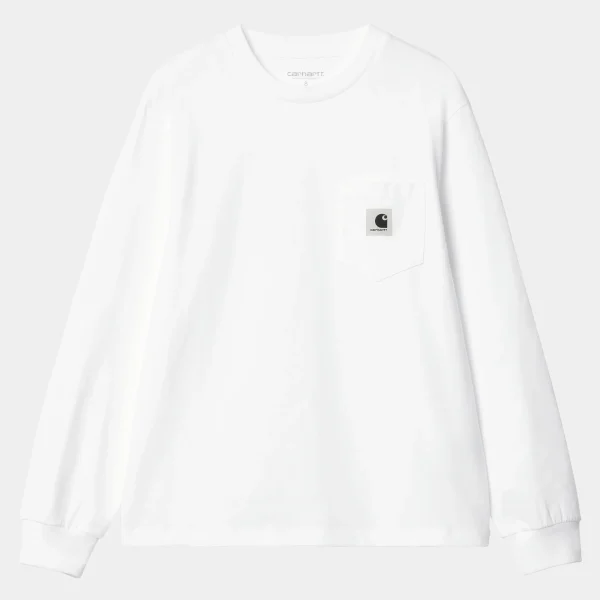 Hot Carhartt WIP W' L/S Pocket T-Shirt White