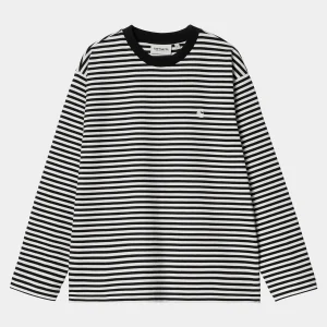 Shop Carhartt WIP W' L/S Verner T-Shirt Verner stripe, Black / Wax