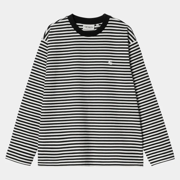 Shop Carhartt WIP W' L/S Verner T-Shirt Verner stripe, Black / Wax