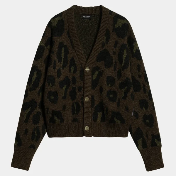 Outlet Carhartt WIP W' Merton Cardigan Camo Leo Jacquard, Tamarind