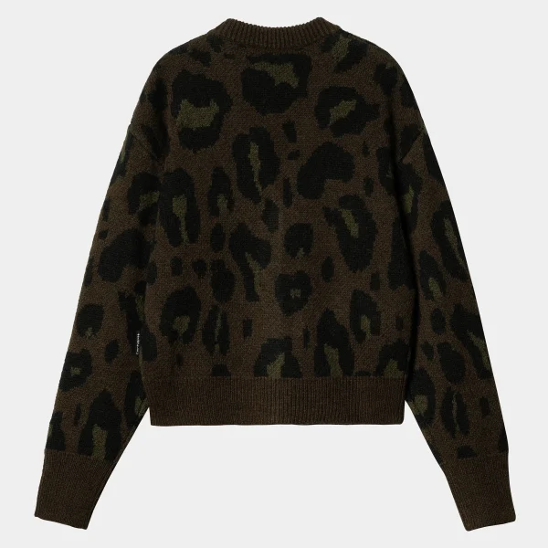 Outlet Carhartt WIP W' Merton Cardigan Camo Leo Jacquard, Tamarind