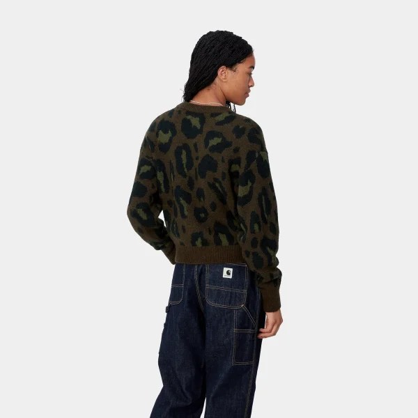 Discount Carhartt WIP W' Merton Sweater Camo Leo Jacquard, Tamarind