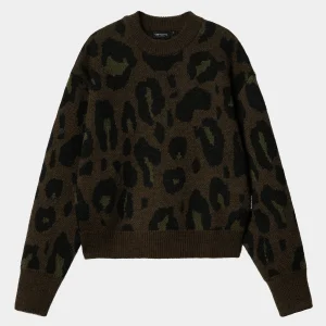 Discount Carhartt WIP W' Merton Sweater Camo Leo Jacquard, Tamarind