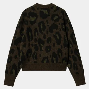 Discount Carhartt WIP W' Merton Sweater Camo Leo Jacquard, Tamarind