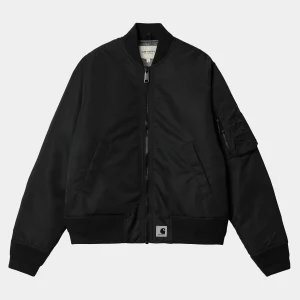 Shop Carhartt WIP W' Olten Bomber Black / Smoke Green