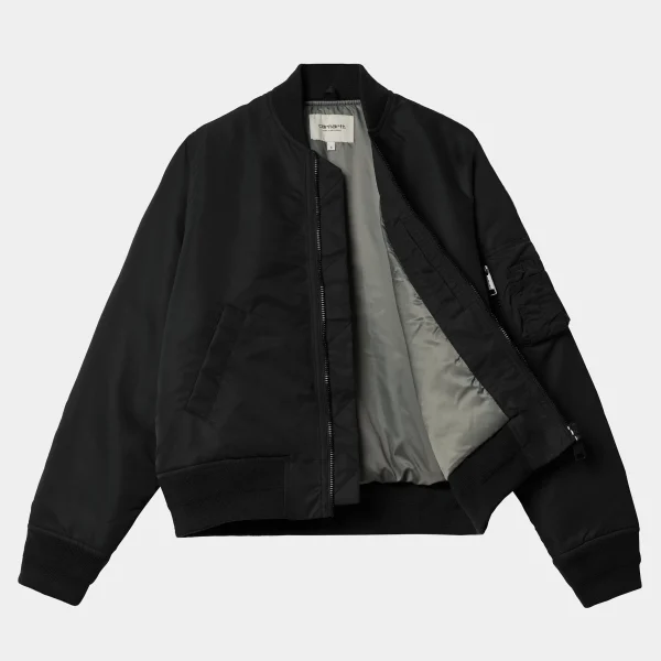 Shop Carhartt WIP W' Olten Bomber Black / Smoke Green