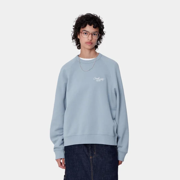 Store Carhartt WIP W' Signature Sweat Dusty Ice / White