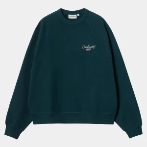 Clearance Carhartt WIP W' Signature Sweat Duck Blue / White