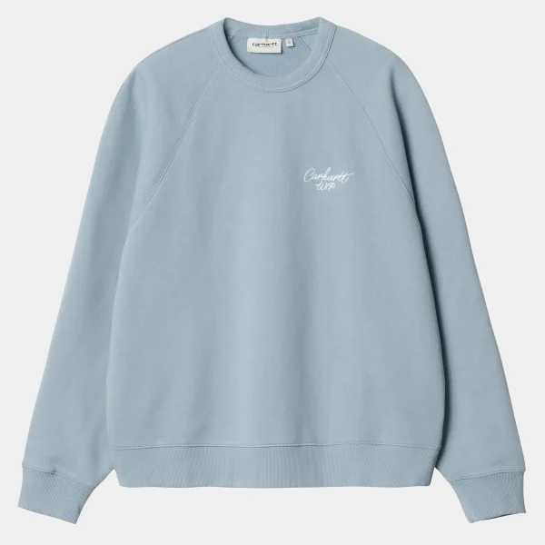 Store Carhartt WIP W' Signature Sweat Dusty Ice / White