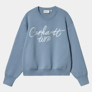 New Carhartt WIP W' Signature Sweater Dusty Ice / Wax