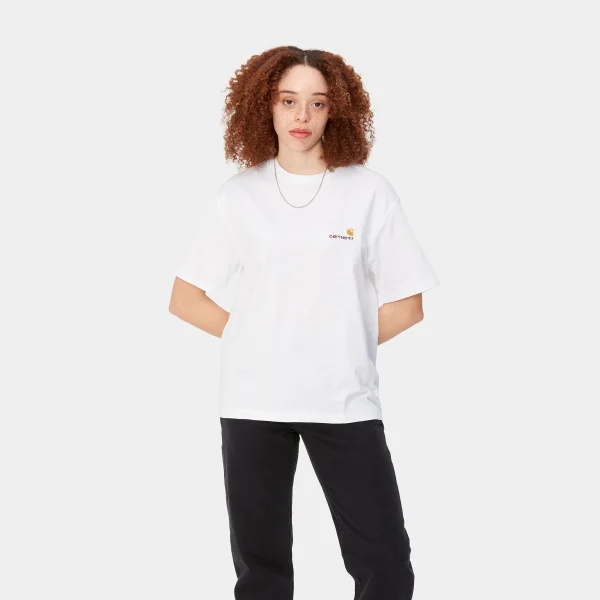 Shop Carhartt WIP W' S/S American Script T-Shirt White