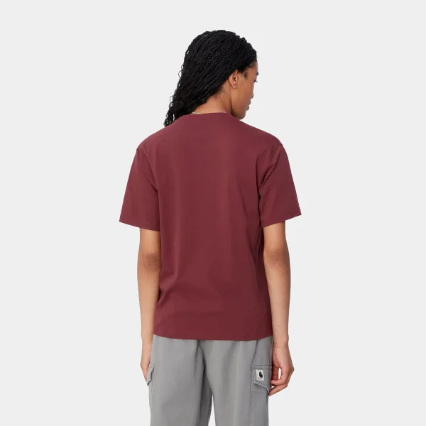 Discount Carhartt WIP W' S/S American Script T-Shirt Malbec