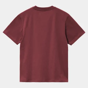 Discount Carhartt WIP W' S/S American Script T-Shirt Malbec